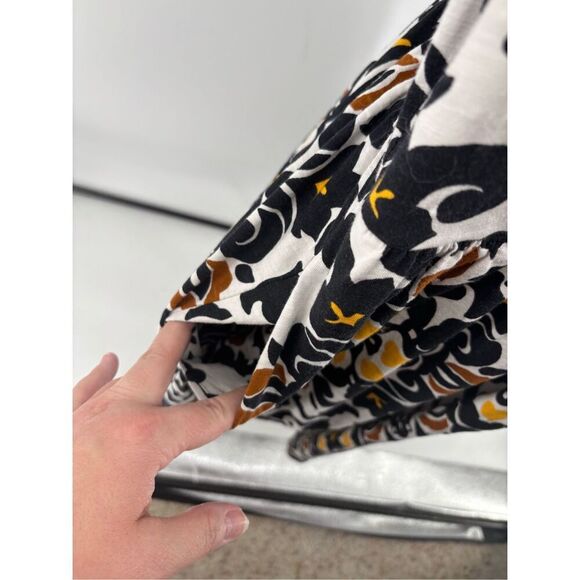 Boden Easy Notch Neck Jersey Dress Size 10L Short Sleeve Black Opulent Pome - Picture 9 of 10